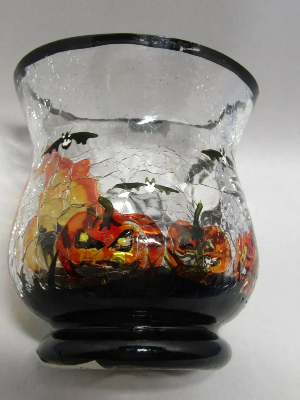 Yankee Candle Halloween Crackle Glass Votive Holder + Votive